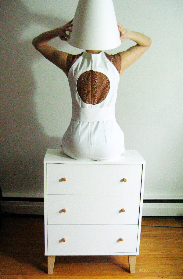 Wooden dress, back view