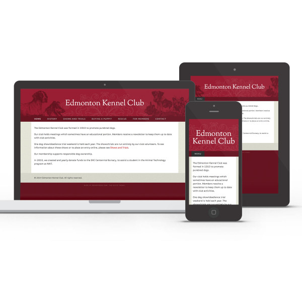 Edmonton Kennel Club responsive design